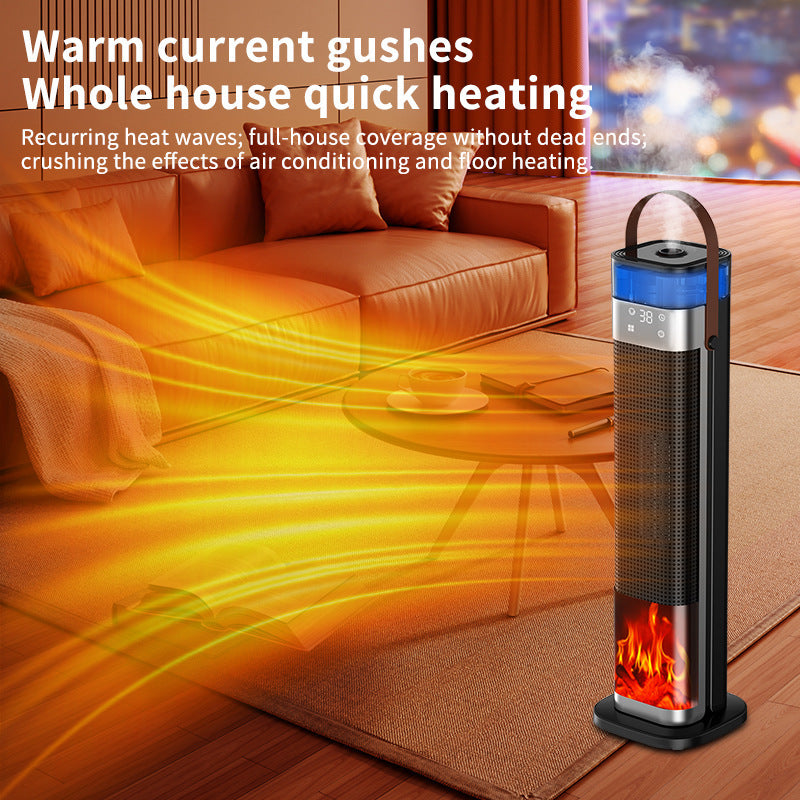 Voice Humidification Warm Air Blower Intelligent Vertical Simulation Flame Electric Heater