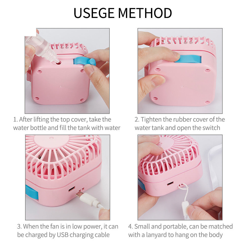 Mini Portable Hanging Neck Humidification And Hydration USB Spray Small Fan